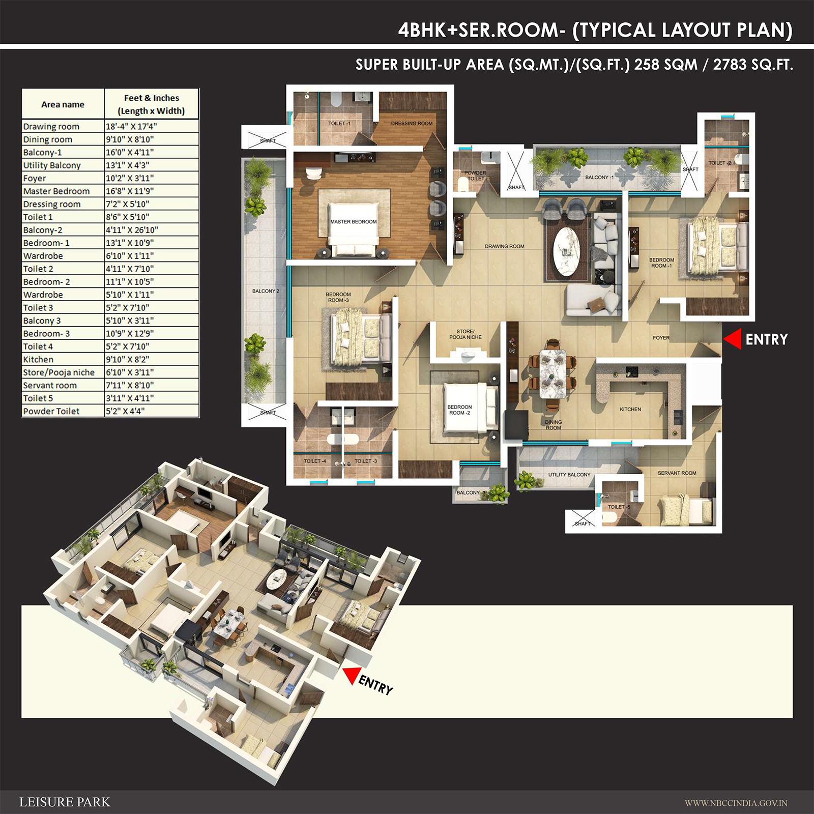 4 BHK Floor Plan